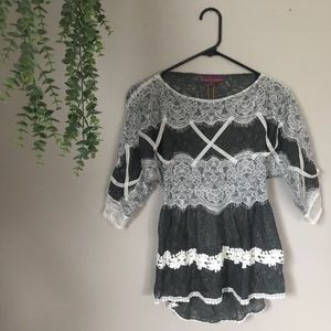 LAST ONE NWT Sweet Sinammon lace open back shirt